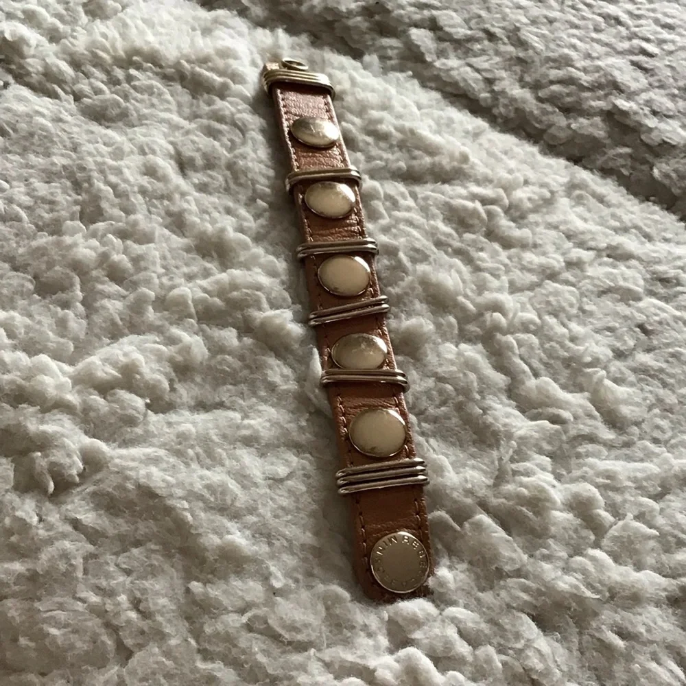 Rebecca Minkoff Leather Stud and Loop Wristband with Snap Closure - Picture 5 of 6